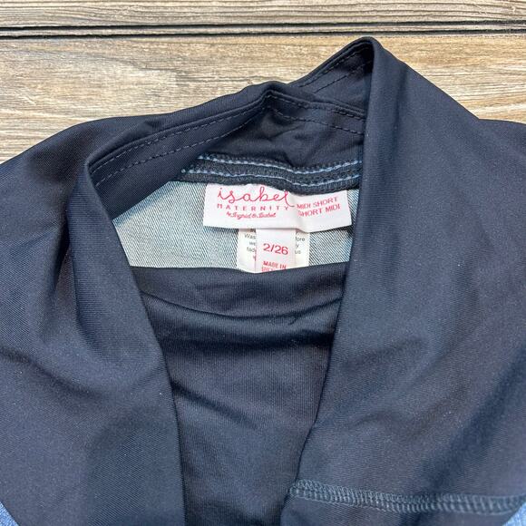 Isabel Maternity Distressed Cut Off Jean Shorts Size 2 - Picture 3 of 4